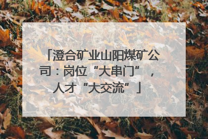 澄合矿业山阳煤矿公司：岗位“大串门”，人才“大交流”