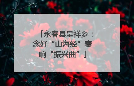 永春县呈祥乡：念好“山海经”奏响“振兴曲”