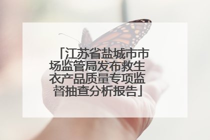 江苏省盐城市市场监管局发布救生衣产品质量专项监督抽查分析报告