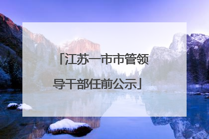 江苏一市市管领导干部任前公示