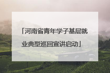 河南省青年学子基层就业典型巡回宣讲启动