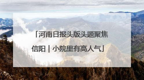 河南日报头版头题聚焦信阳｜小院里有高人气