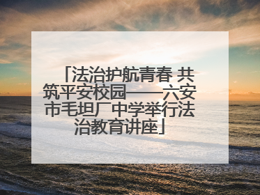 法治护航青春 共筑平安校园——六安市毛坦厂中学举行法治教育讲座