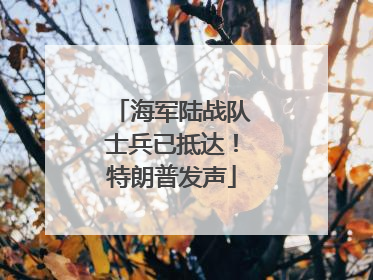 海军陆战队士兵已抵达！特朗普发声