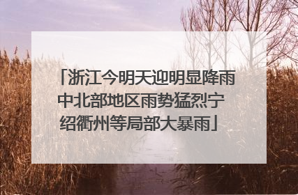 浙江今明天迎明显降雨 中北部地区雨势猛烈宁绍衢州等局部大暴雨