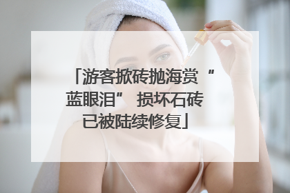 游客掀砖抛海赏“蓝眼泪” 损坏石砖已被陆续修复