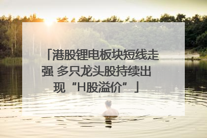港股锂电板块短线走强 多只龙头股持续出现“H股溢价”