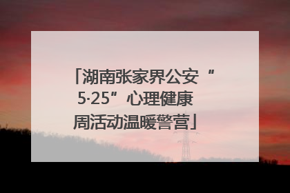 湖南张家界公安“5·25”心理健康周活动温暖警营