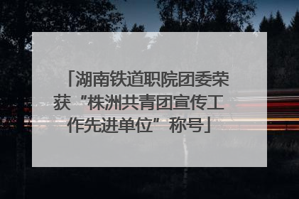 湖南铁道职院团委荣获“株洲共青团宣传工作先进单位”称号