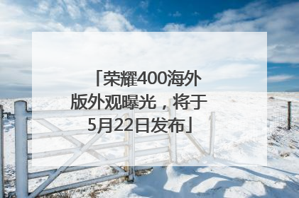 荣耀400海外版外观曝光，将于5月22日发布