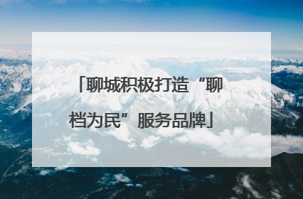 聊城积极打造“聊档为民”服务品牌