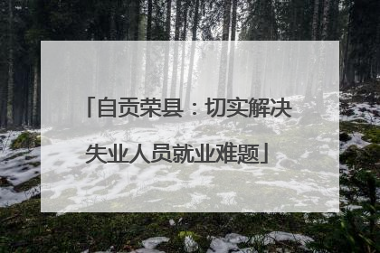 自贡荣县：切实解决失业人员就业难题