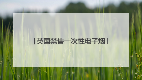 英国禁售一次性电子烟