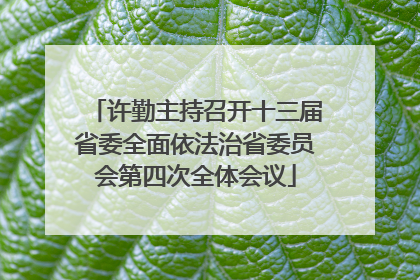 许勤主持召开十三届省委全面依法治省委员会第四次全体会议