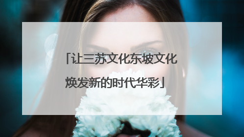让三苏文化东坡文化焕发新的时代华彩