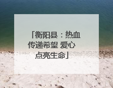 衡阳县：热血传递希望 爱心点亮生命