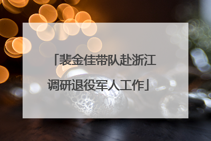 裴金佳带队赴浙江调研退役军人工作