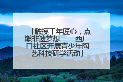 触摸千年匠心，点燃非遗梦想——西厂口社区开展青少年陶艺科技研学活动