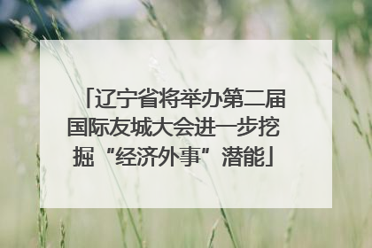 辽宁省将举办第二届国际友城大会进一步挖掘“经济外事”潜能