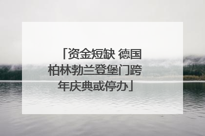 资金短缺 德国柏林勃兰登堡门跨年庆典或停办