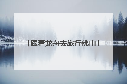 跟着龙舟去旅行佛山
