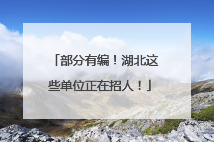部分有编！湖北这些单位正在招人！