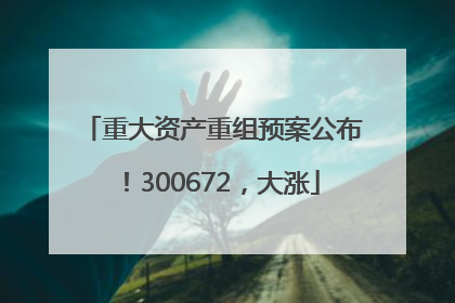 重大资产重组预案公布！300672，大涨
