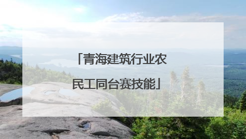 青海建筑行业农民工同台赛技能