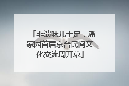非遗味儿十足，潘家园首届京台民间文化交流周开幕