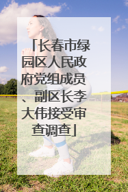 长春市绿园区人民政府党组成员、副区长李大伟接受审查调查