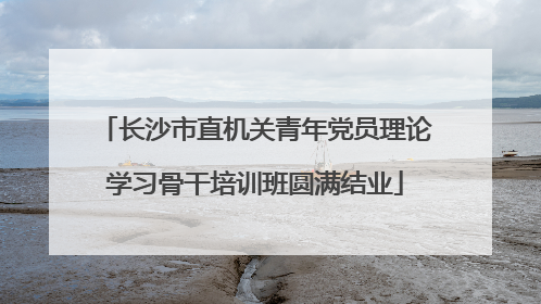 长沙市直机关青年党员理论学习骨干培训班圆满结业