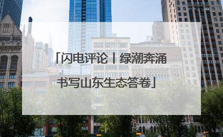 闪电评论丨绿潮奔涌 书写山东生态答卷