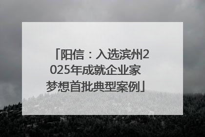 阳信：入选滨州2025年成就企业家梦想首批典型案例