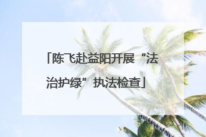 陈飞赴益阳开展“法治护绿”执法检查