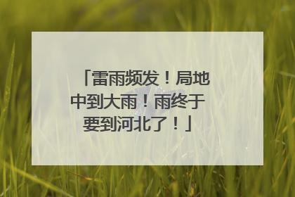 雷雨频发！局地中到大雨！雨终于要到河北了！