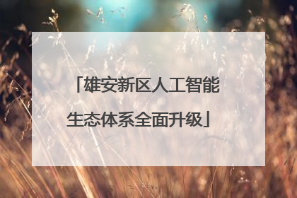 雄安新区人工智能生态体系全面升级
