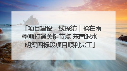 项目建设一线探访｜抢在雨季前打通关键节点 东南退水明渠四标段项目顺利完工