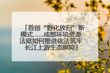 首创“野化放归”新模式……成都环境资源法庭如何推进依法筑牢长江上游生态屏障