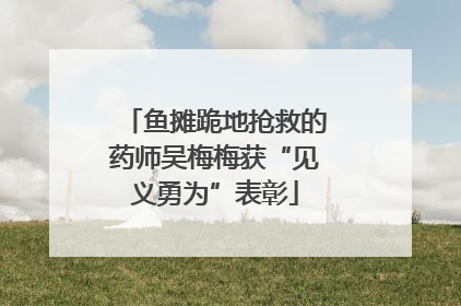 鱼摊跪地抢救的药师吴梅梅获“见义勇为”表彰
