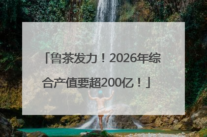 鲁茶发力！2026年综合产值要超200亿！