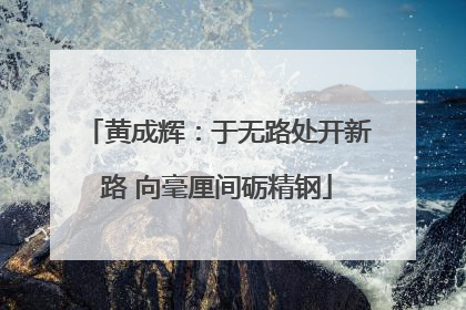 黄成辉：于无路处开新路 向毫厘间砺精钢