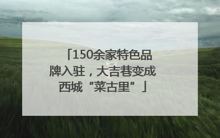 150余家特色品牌入驻，大吉巷变成西城“菜古里”