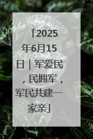 2025年6月15日｜军爱民，民拥军，军民共建一家亲