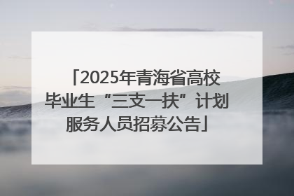 2025年青海省高校毕业生“三支一扶”计划服务人员招募公告