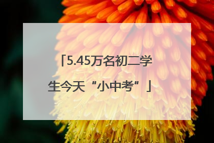 5.45万名初二学生今天“小中考”