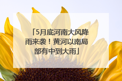 5月底河南大风降雨来袭！黄河以南局部有中到大雨
