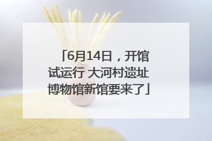 6月14日，开馆试运行 大河村遗址博物馆新馆要来了