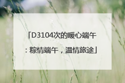 D3104次的暖心端午：粽情端午，温情旅途